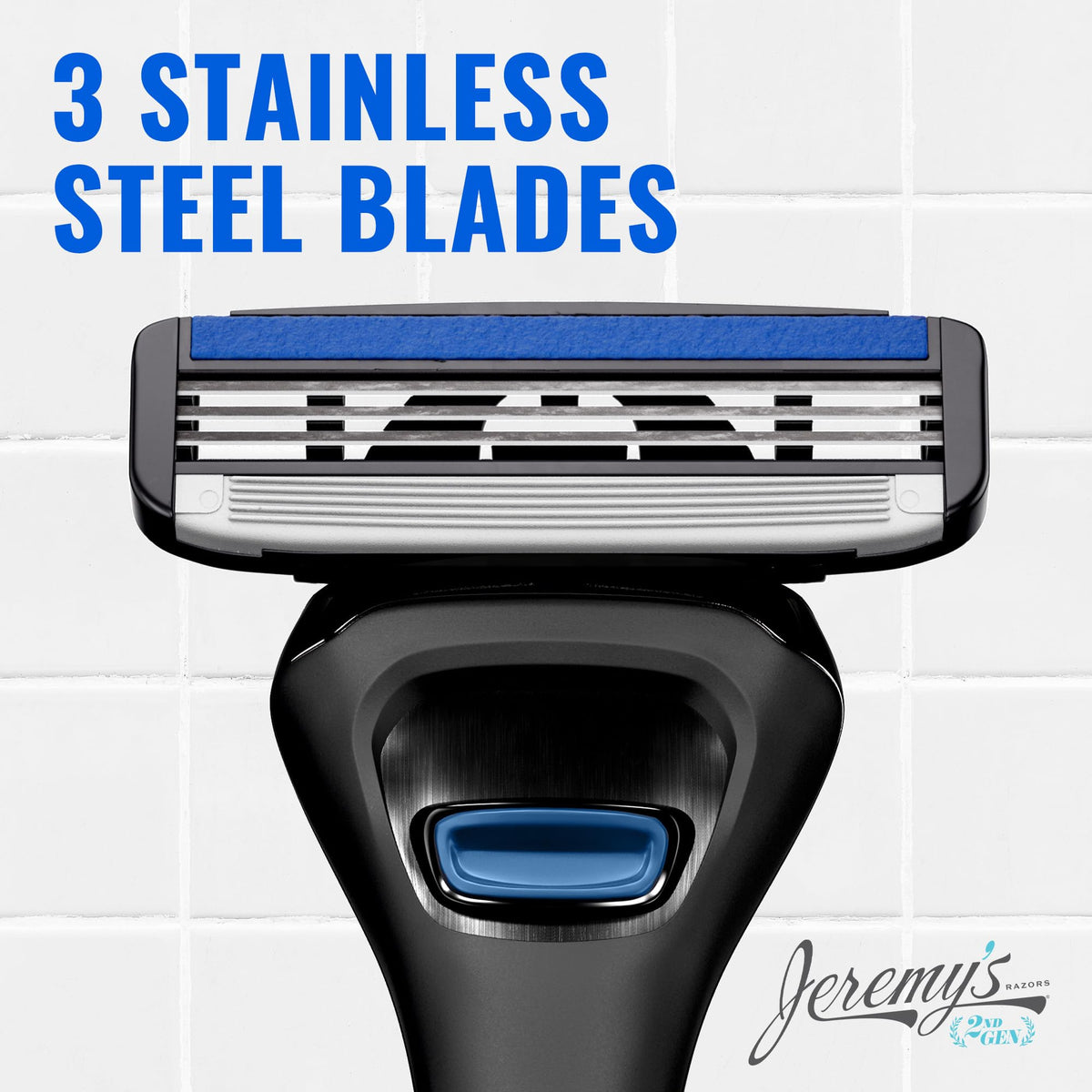 Jeremy's Razors Sprint 3 Razor Blade Refills for Men, 8 Cartridges