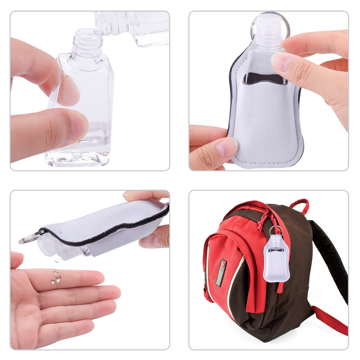 Duufin 60-Piece Refillable Travel Bottles and Keychain Holder Set