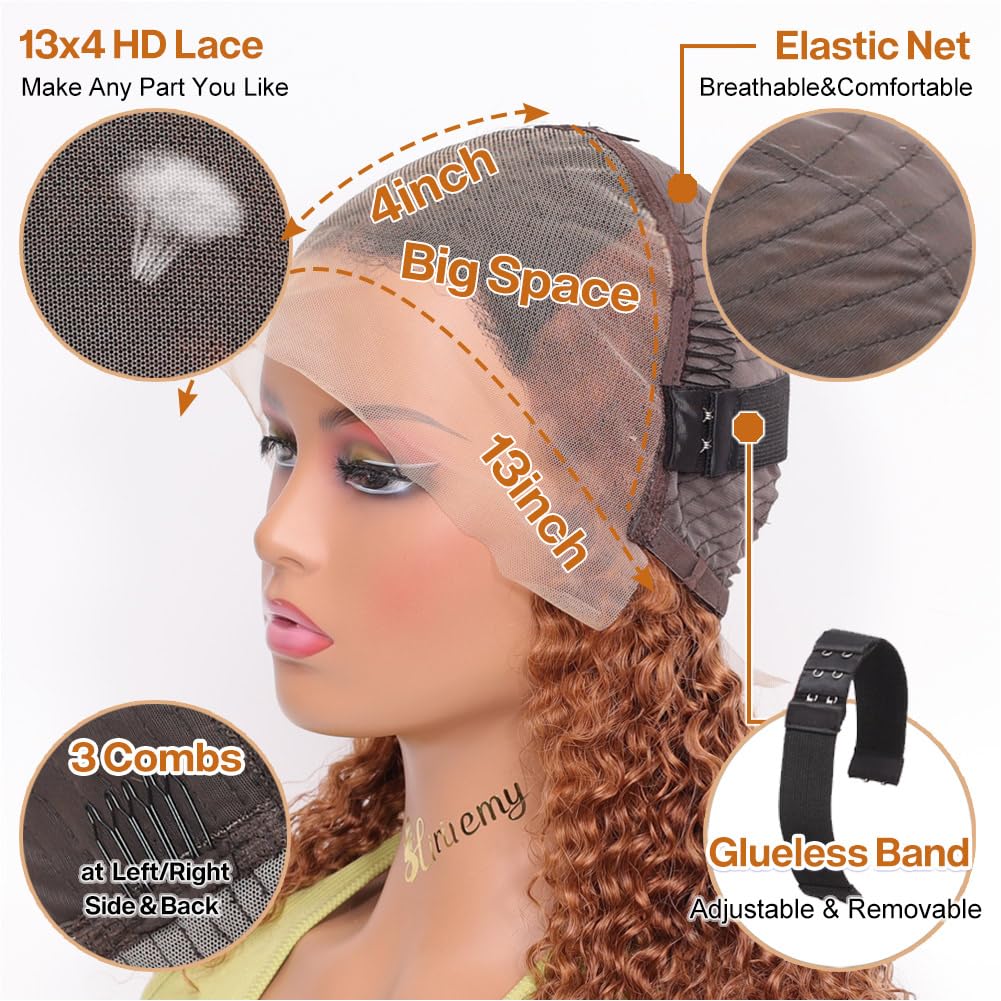 Human Hair Curly Bob Wig Deep Wave 13x4 HD Lace Front