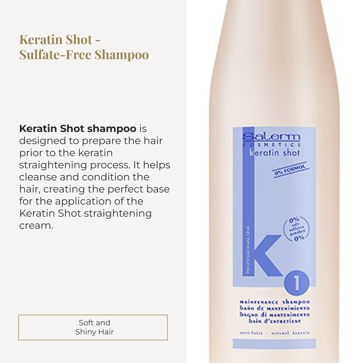 SALERM Keratin Shot Sulfate-Free Shampoo 500 ml