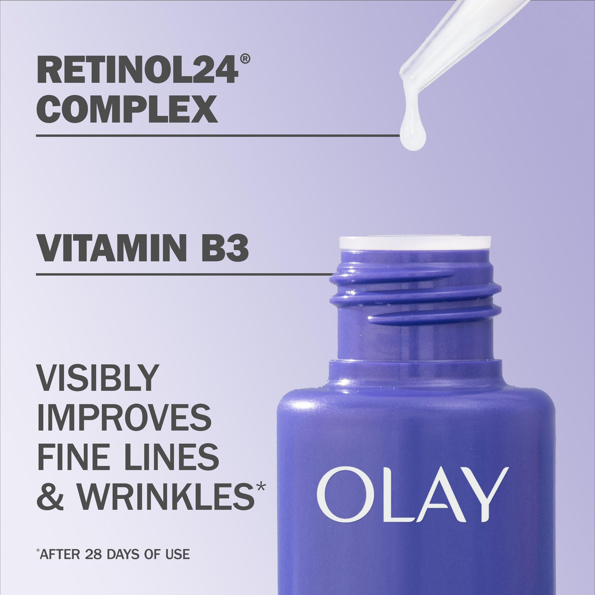 Olay Retinol 24 MAX Night Smoothing Serum, Fragrance-Free