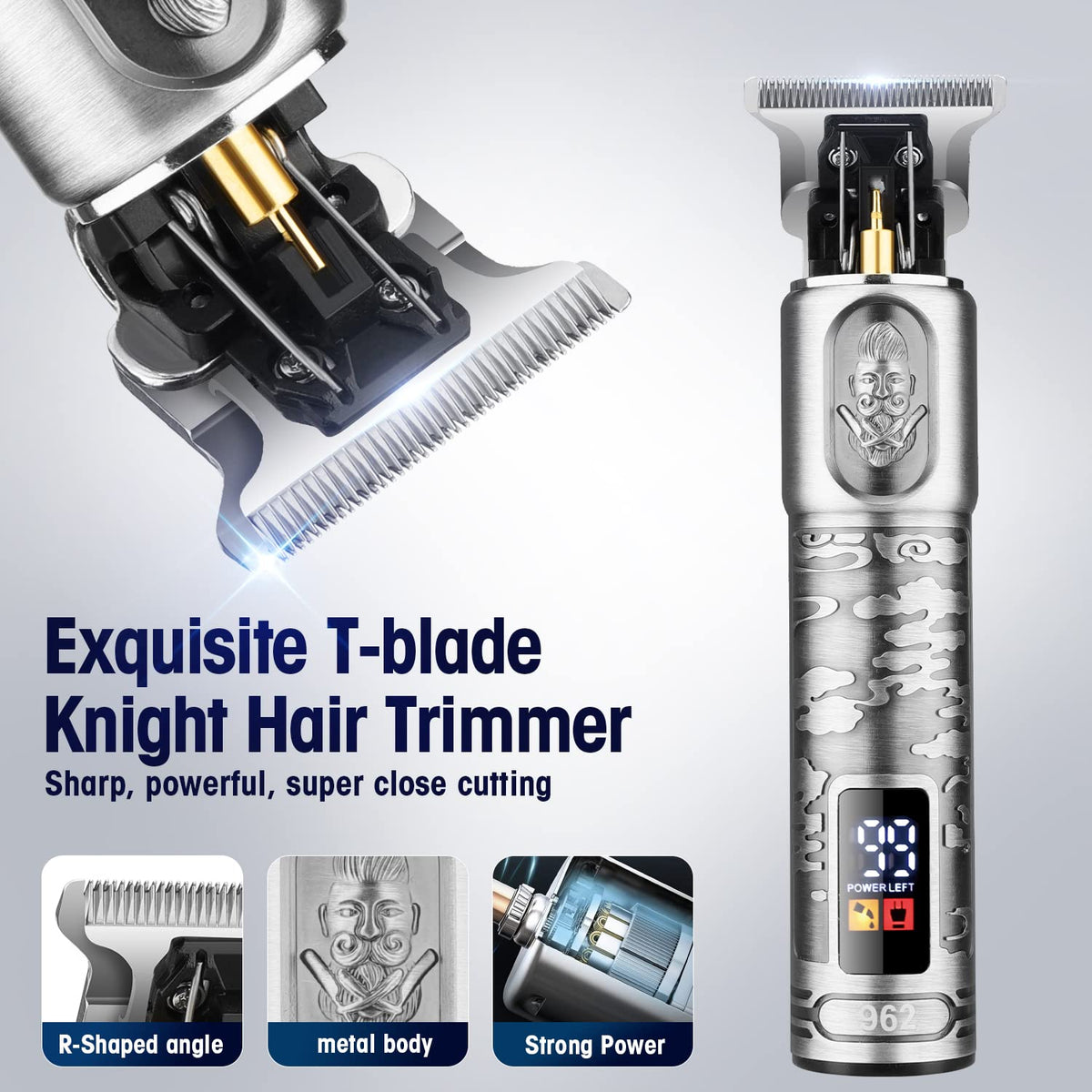 Men's Foil Shaver and T-Blade Trimmer with LED Display