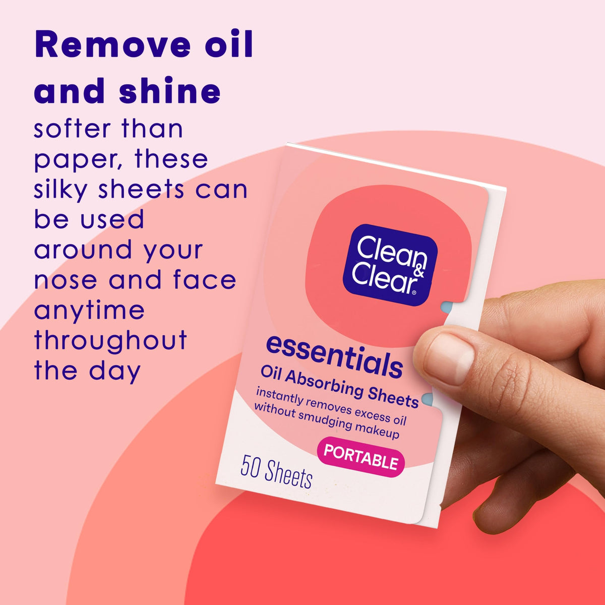 Clean & Clear Essentials Oil Absorbing Facial Blotting Sheets, 50 Count, Pack of 6