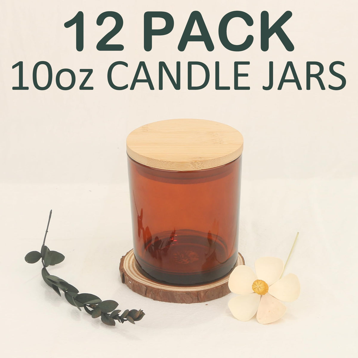 MILIVIXAY 12 Pack Glass Candle Jars with Airtight Bamboo Lids
