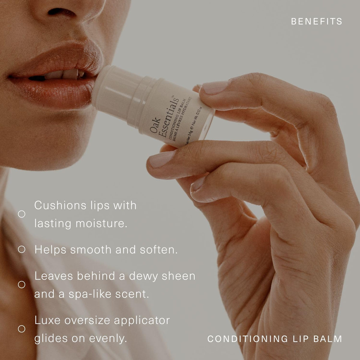 Oak Essentials Conditioning Lip Balm, Shea Butter & Argan Oil, Clear, 3.6g