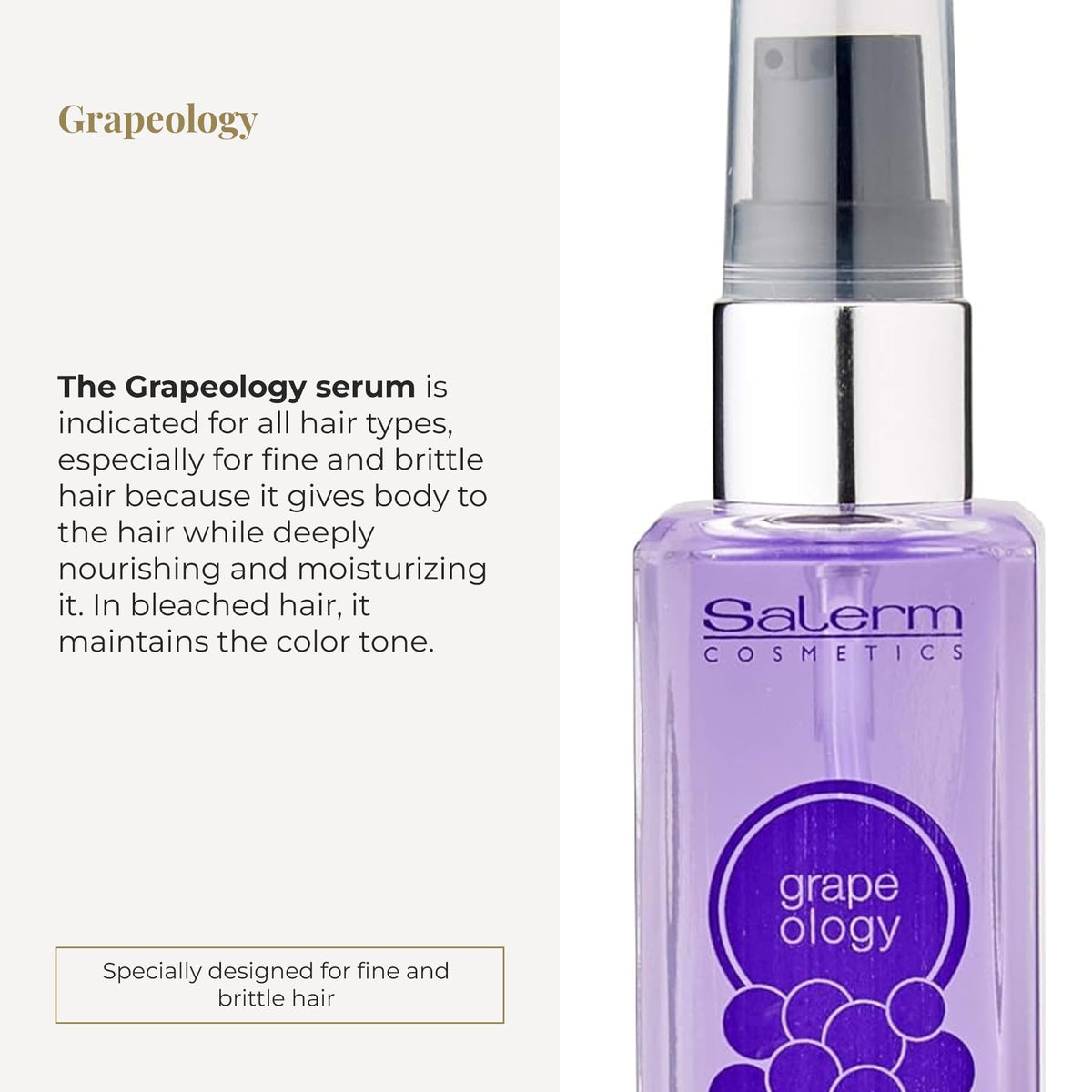 SALERM Grapeology Grape Seed Oil Hair Serum, 60 ml