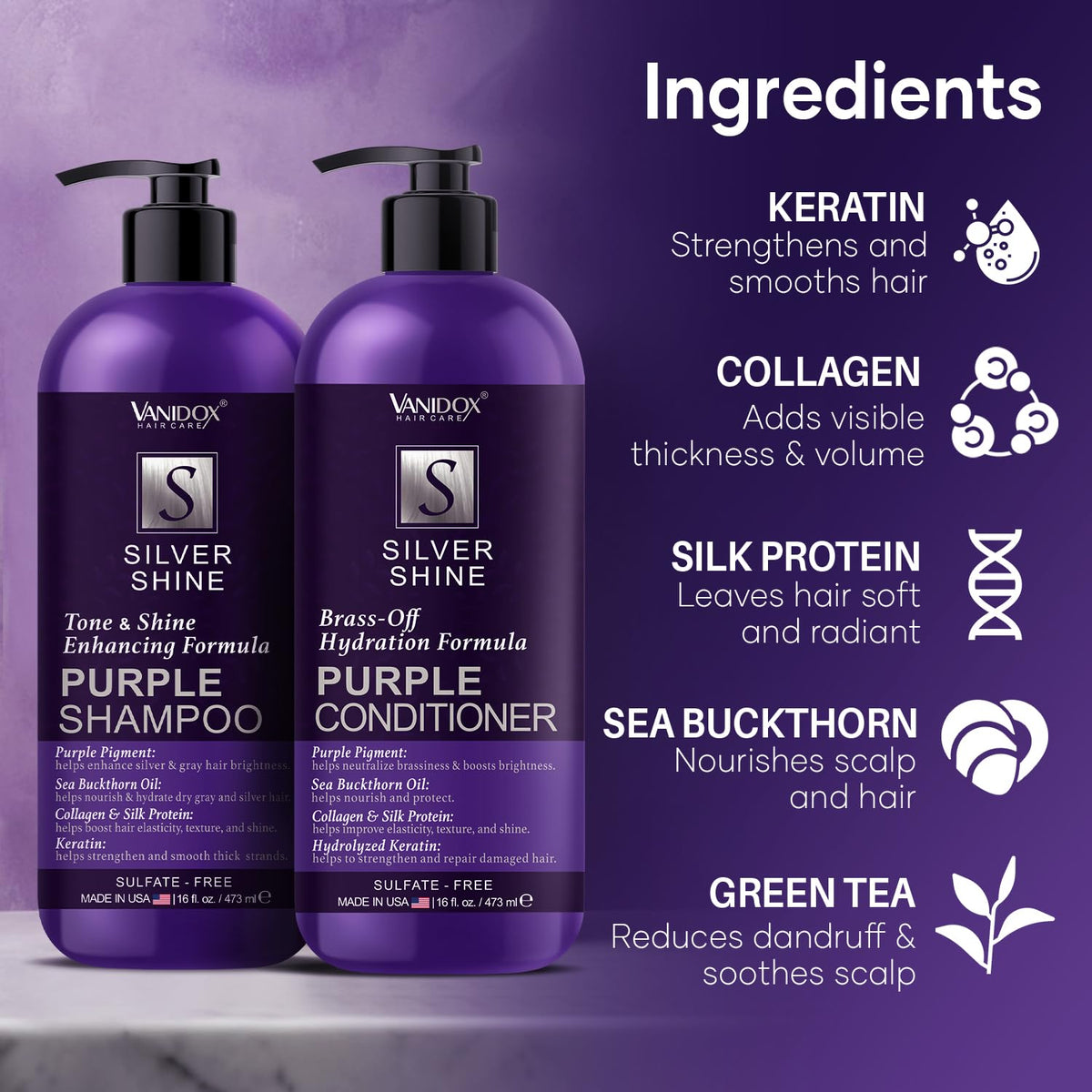 VANIDOX Sulfate-Free Purple Toning Shampoo