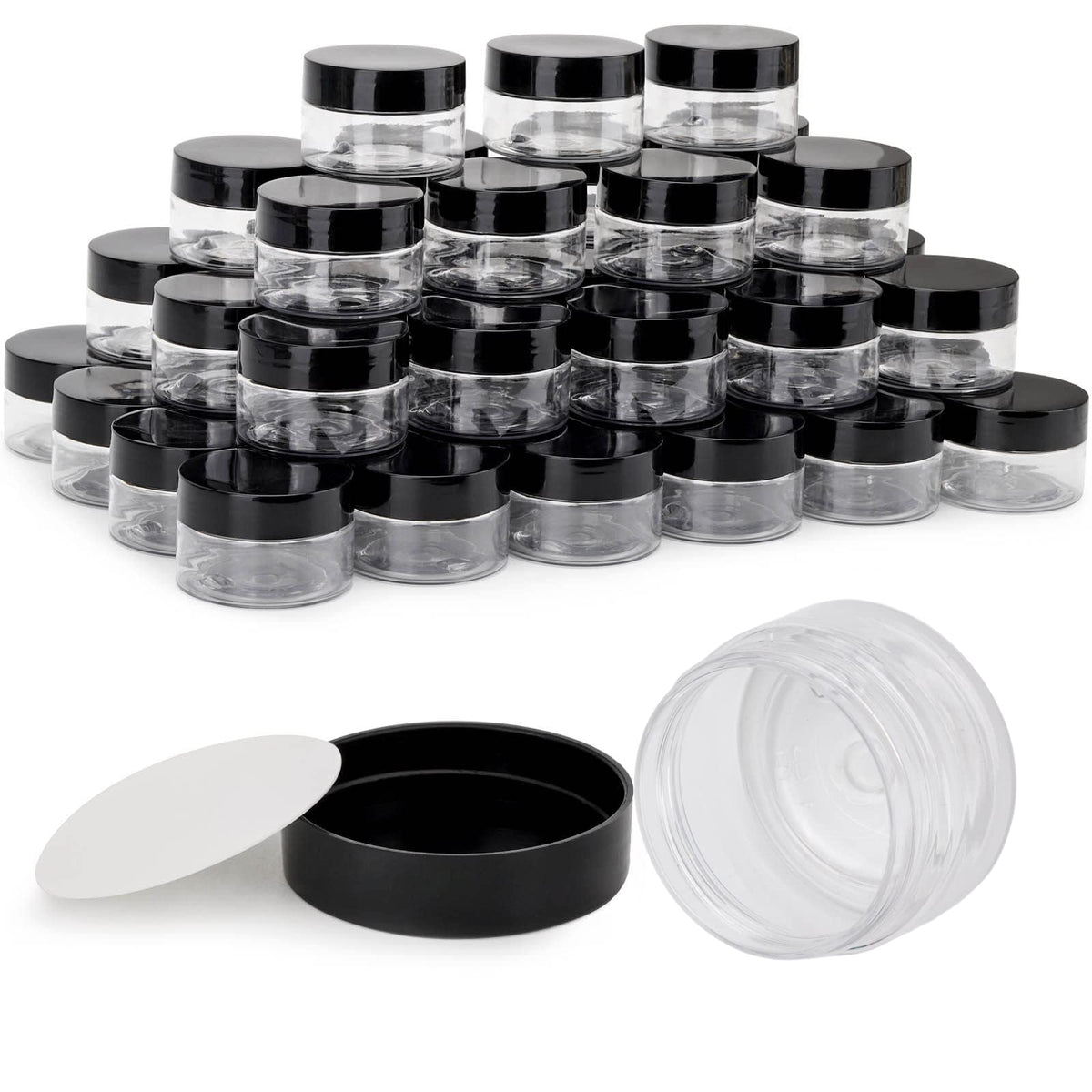 Plastic Sample Containers with Lids - Empty Cosmetic Jars