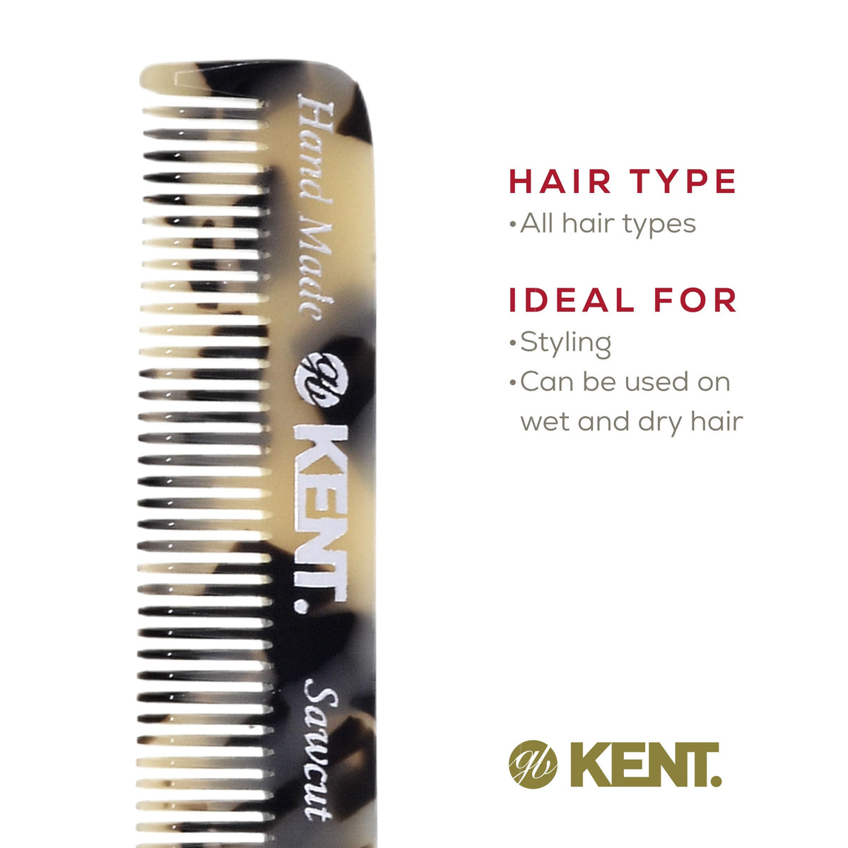 Kent Men's Hair, Beard and Mustache Pocket Comb Set