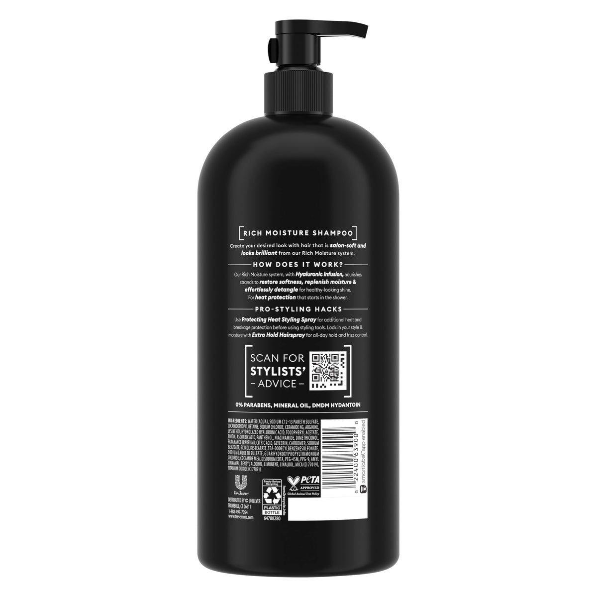 TRESemmé Rich Moisture Hydrating Shampoo with Pump, 4 Count, 39 fl oz