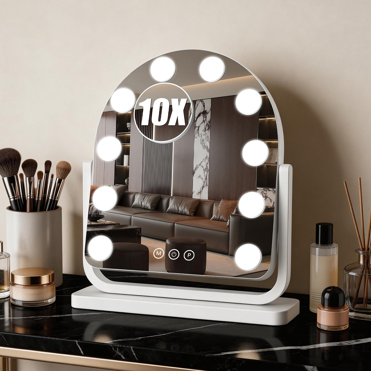 Bearolve Lighted Vanity Mirror with Dimmable 3-Color Lighting