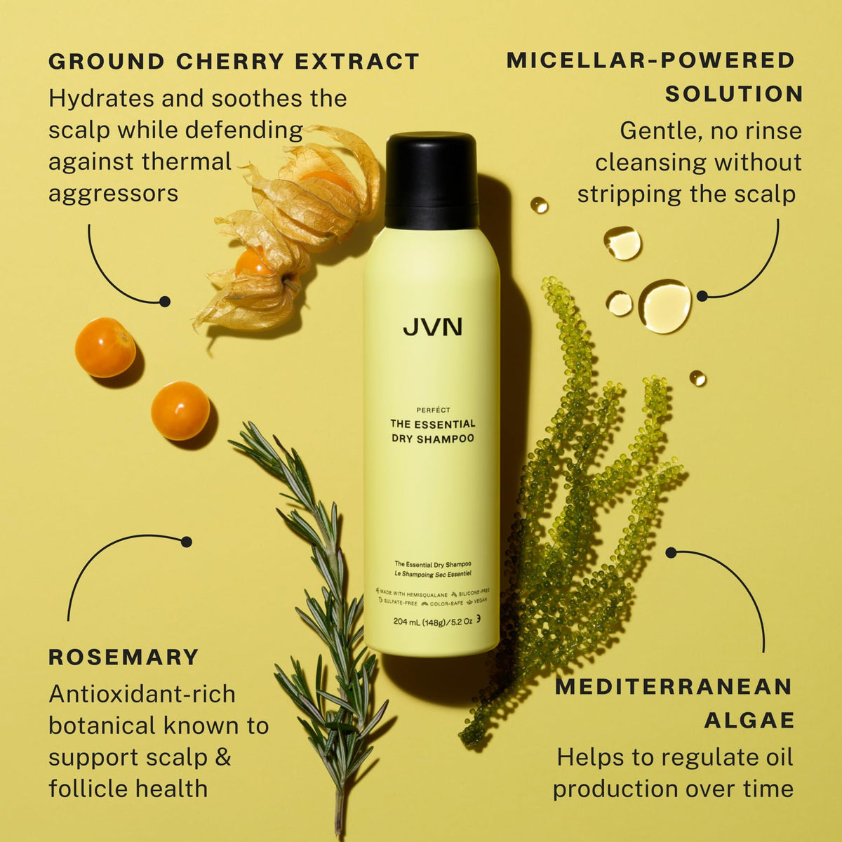 JVN Essential Dry Shampoo, Oil Absorbing & Scalp Refreshing, Silicone Free
