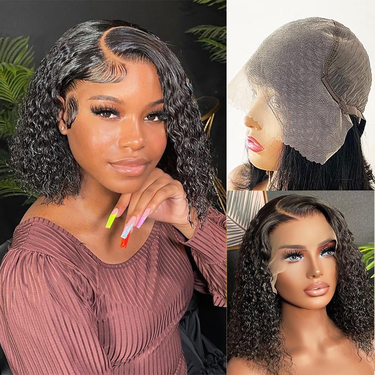 100% Human Hair Lace Wig with Adjustable Cap