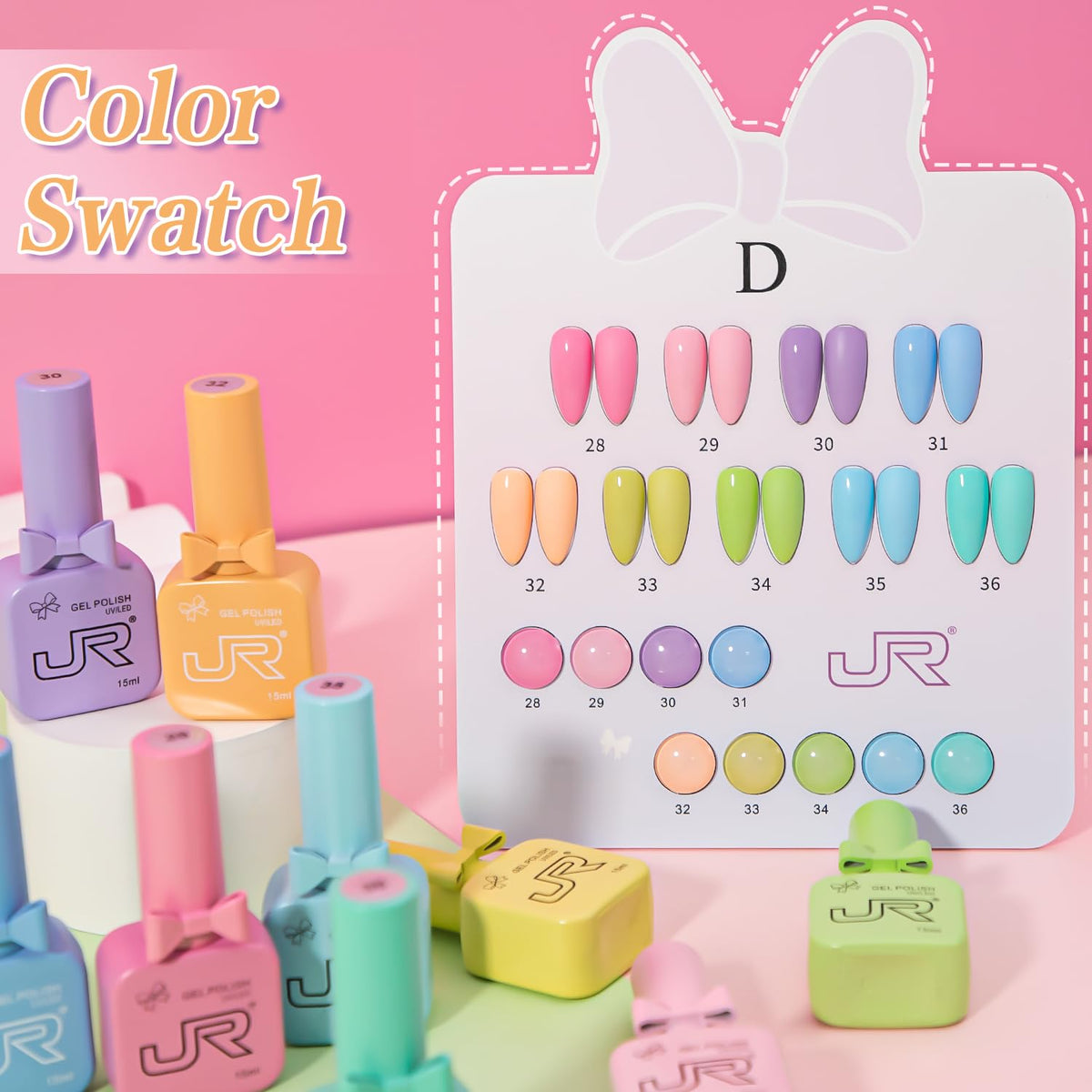 JR Gel Nail Polish Set - Soak-Off UV LED Nail Color