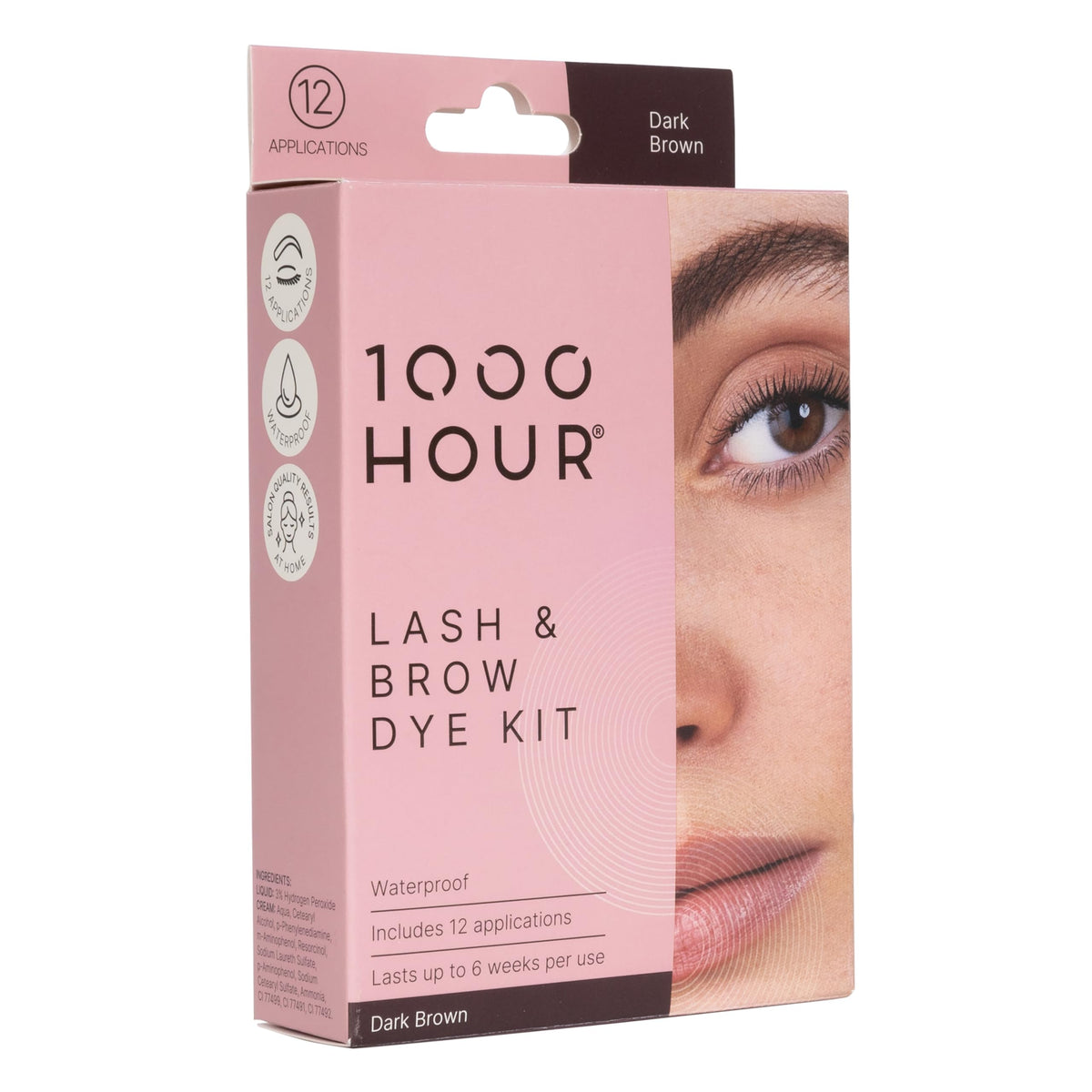 1000 Hour Professional Brow Color Kit - Dark Brown, 12 Applications