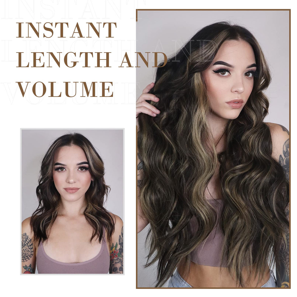 REECHO 4-Piece Clip-In Synthetic Hair Extensions