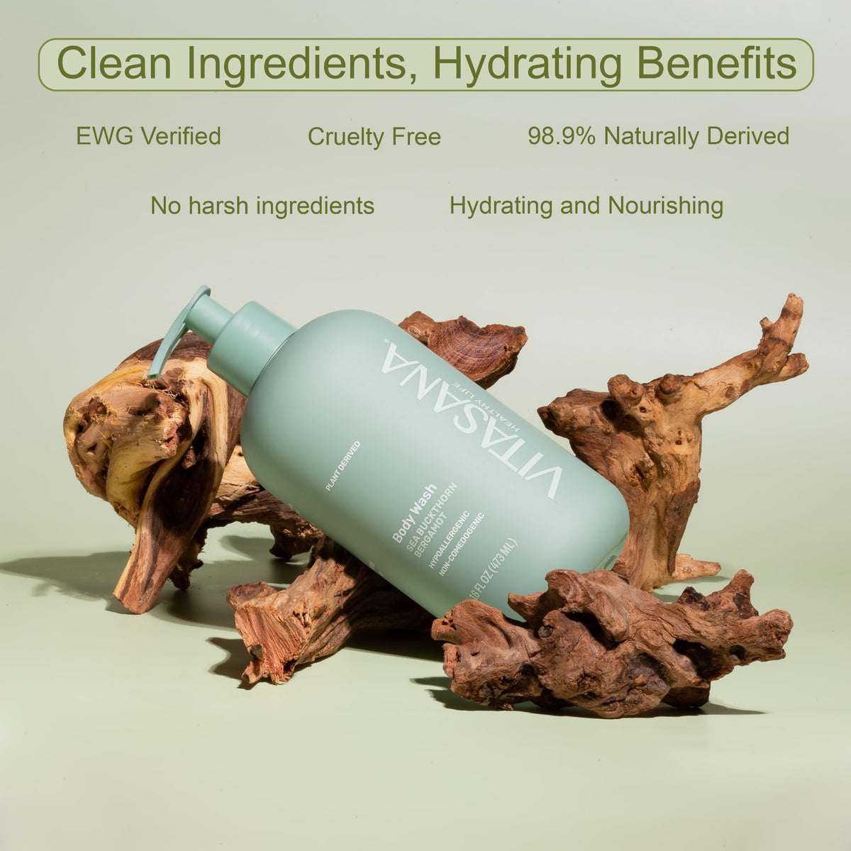 Plant-Derived Body Wash for Sensitive Skin, 16 oz