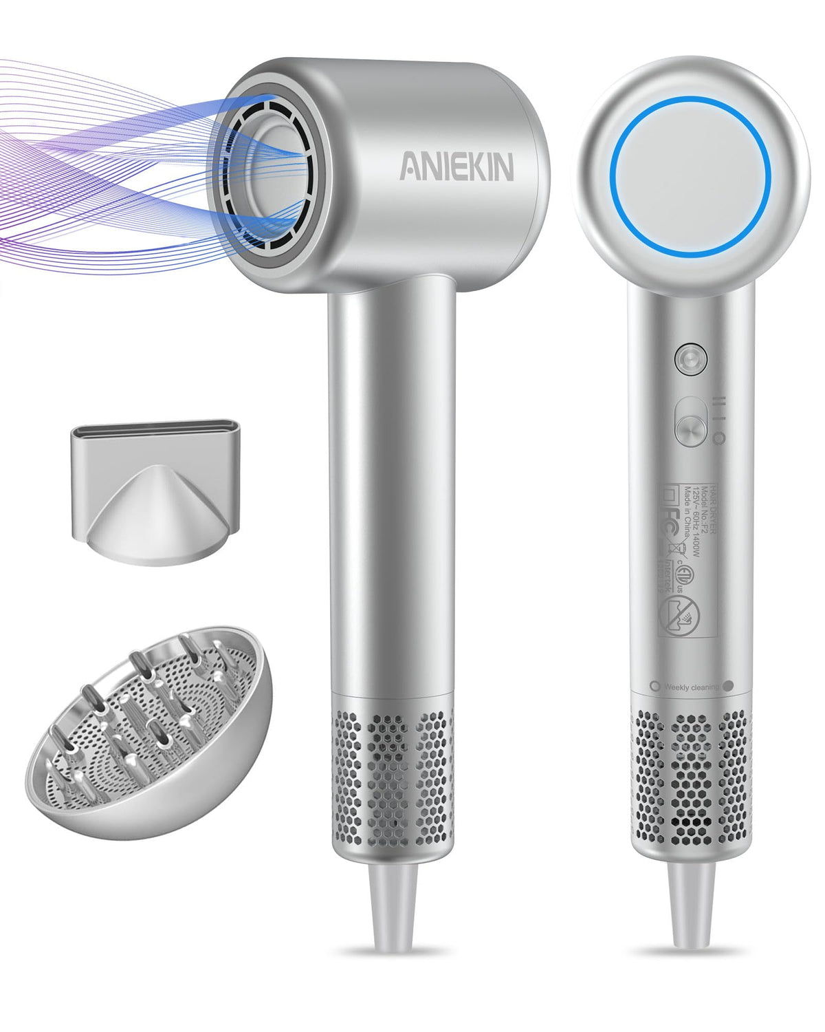 Aniekin High-Speed Ionic Hair Dryer with Diffuser