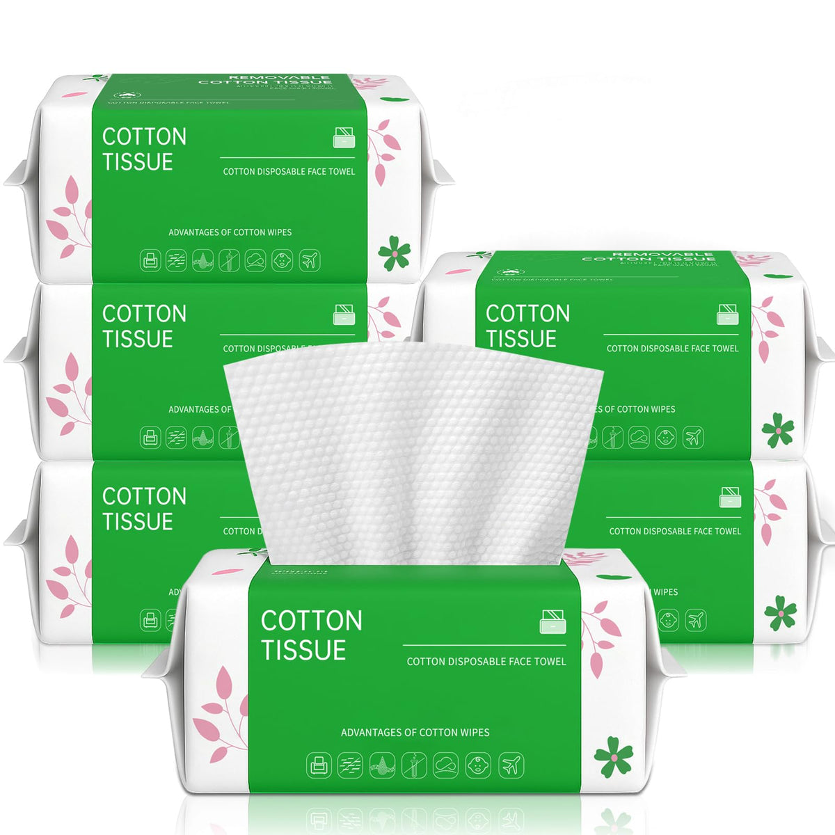 100-Count Disposable Biodegradable Face Towels, Ultra Soft & Thick