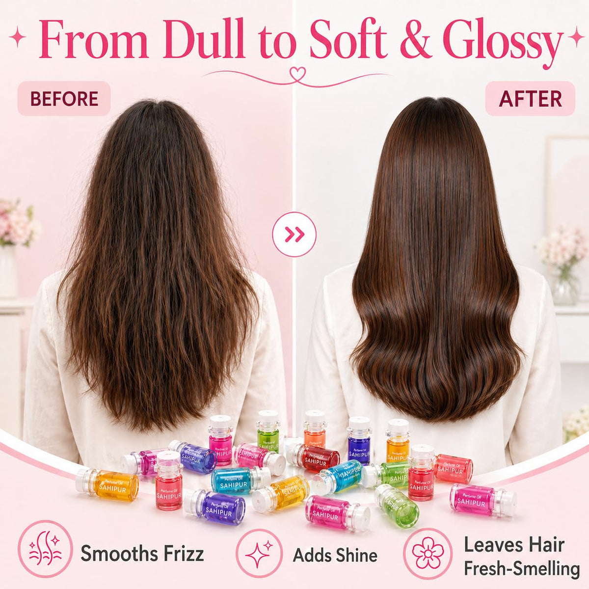 Hair Perfume Oil Gift Set, 40 Mini Bottles with 10 Scents