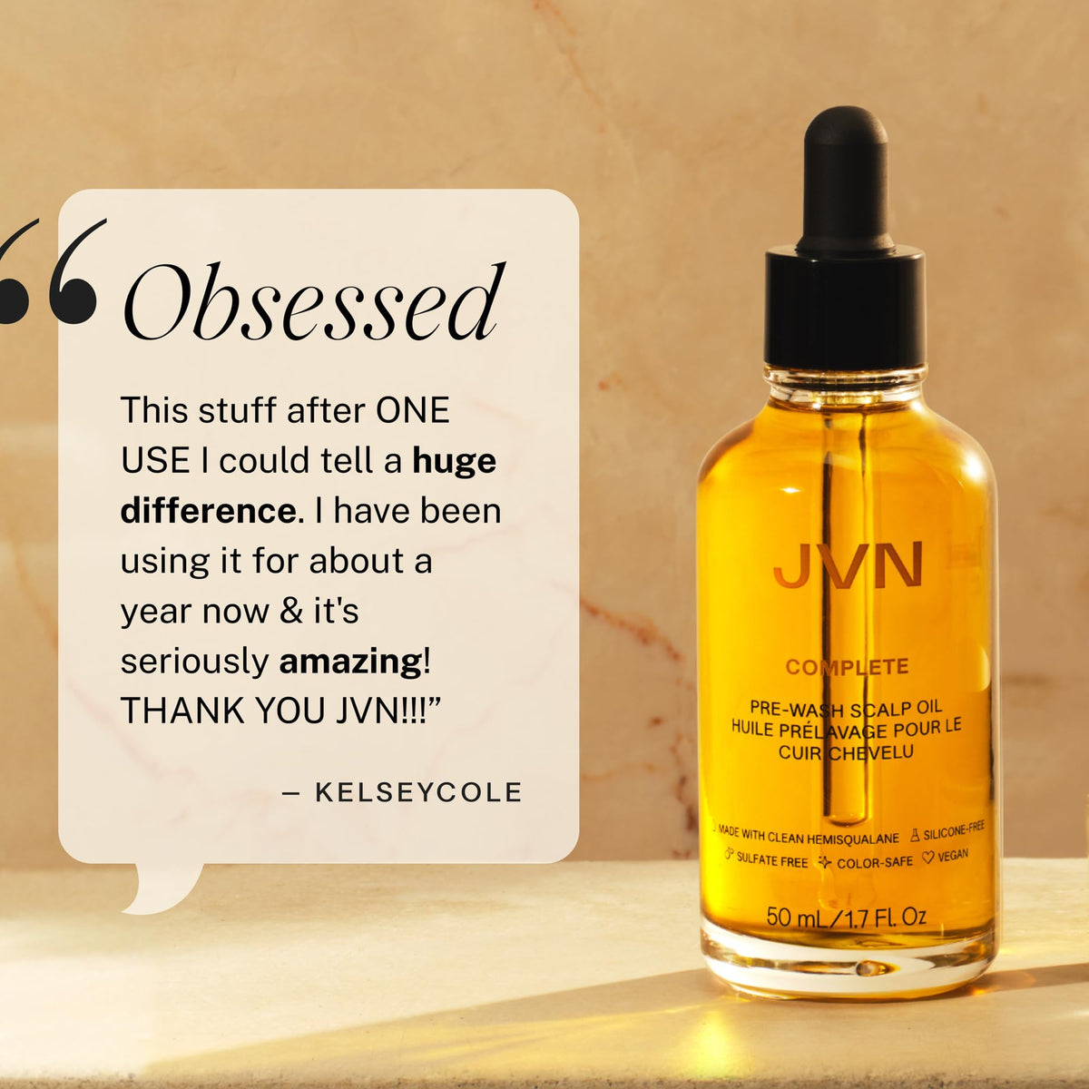 JVN Complete Pre-Wash Scalp Oil with Rosemary Extract, 1.7 Fl Oz
