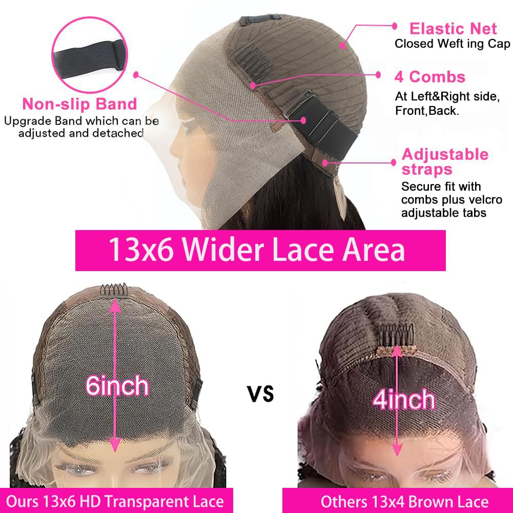 20 Inch Deep Wave Lace Frontal Wig 100% Virgin Human Hair