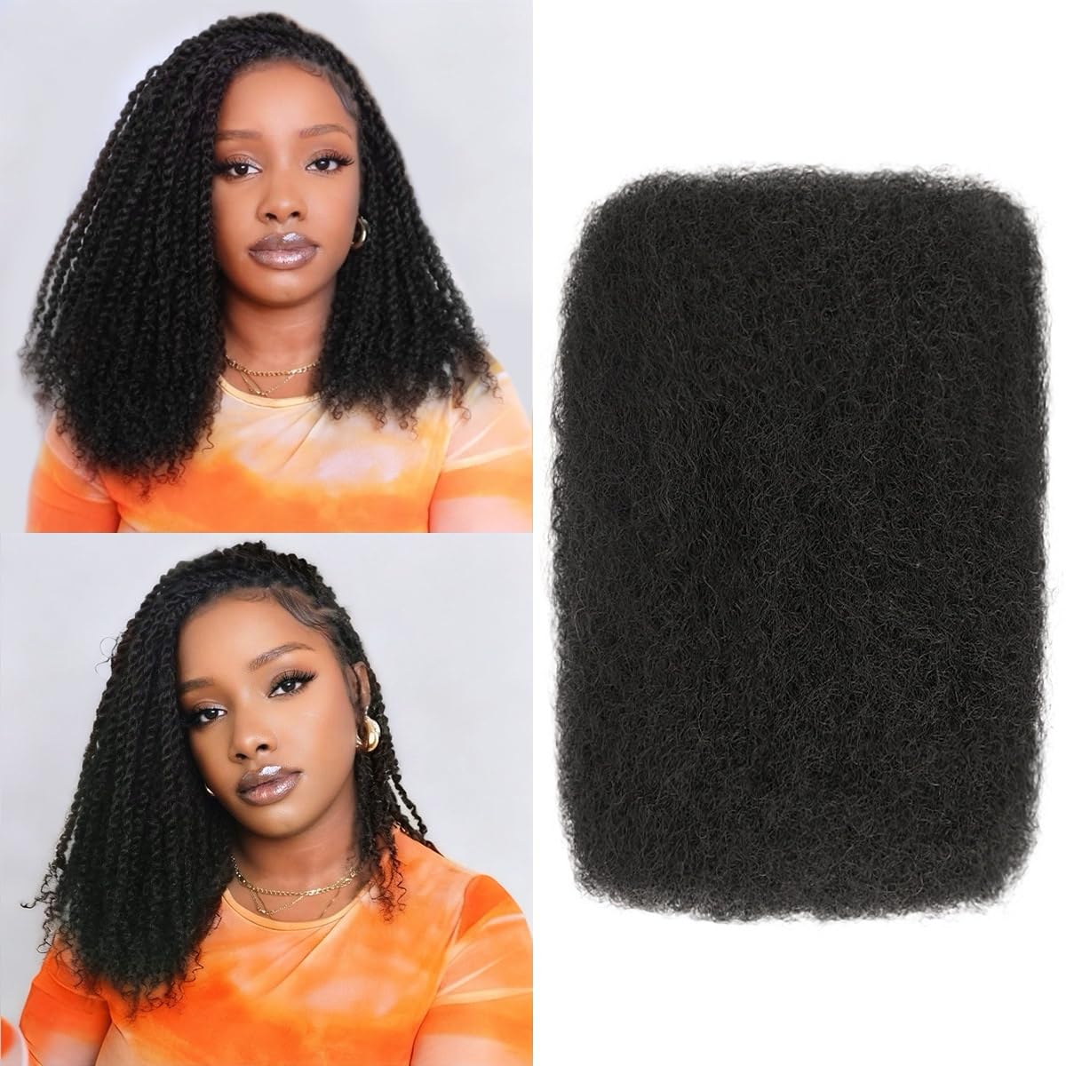 100% Human Hair Afro Kinky-Curly Bulk Hair