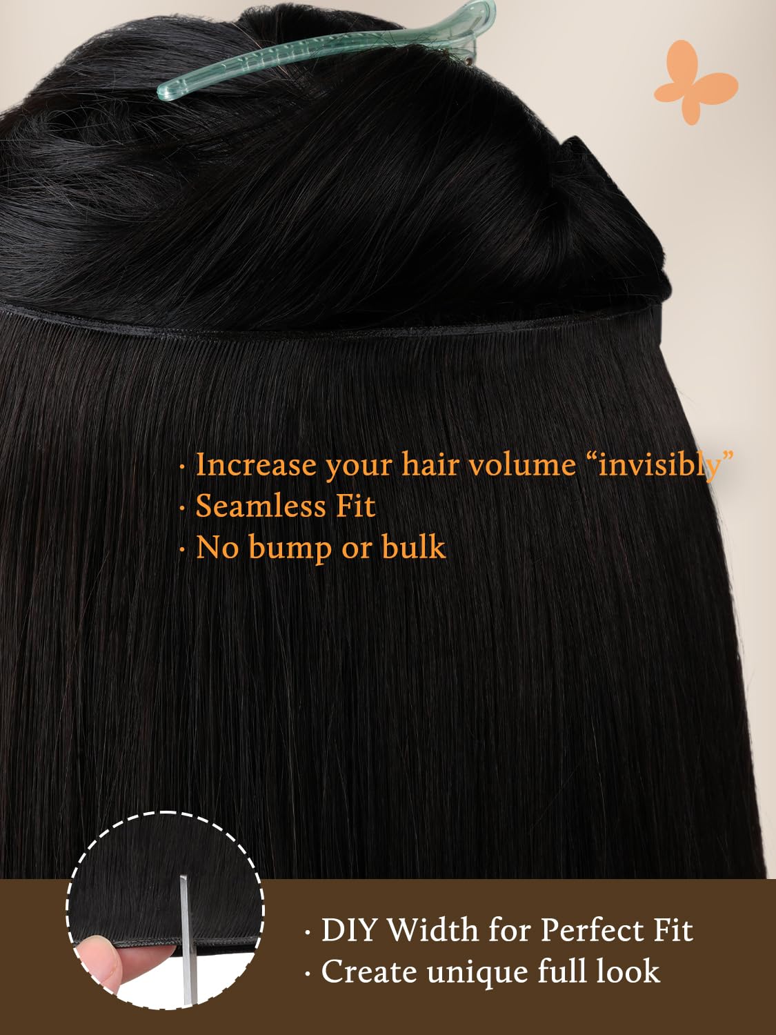 DOORES Remy Human Hair Invisible Tape-In Weft Extensions