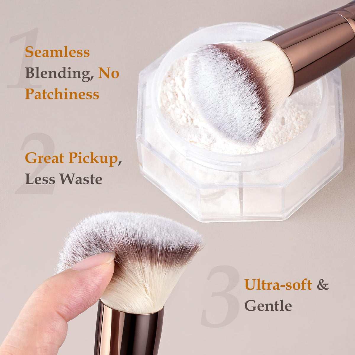 MAANGE 20-Piece Travel Makeup Brush Set with Case and Cushion Puffs