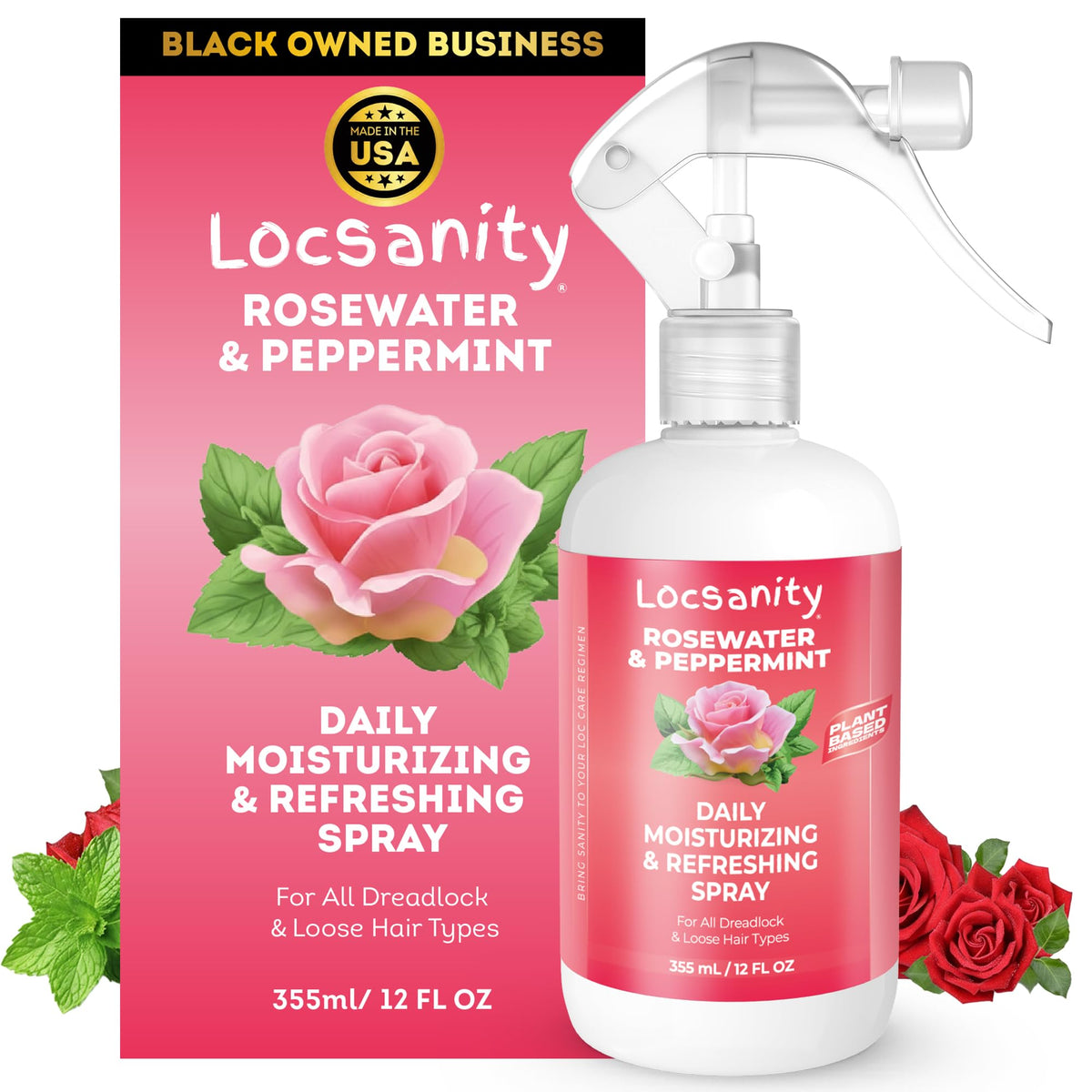 Locsanity Rosewater & Peppermint Daily Moisturizing Loc Spray