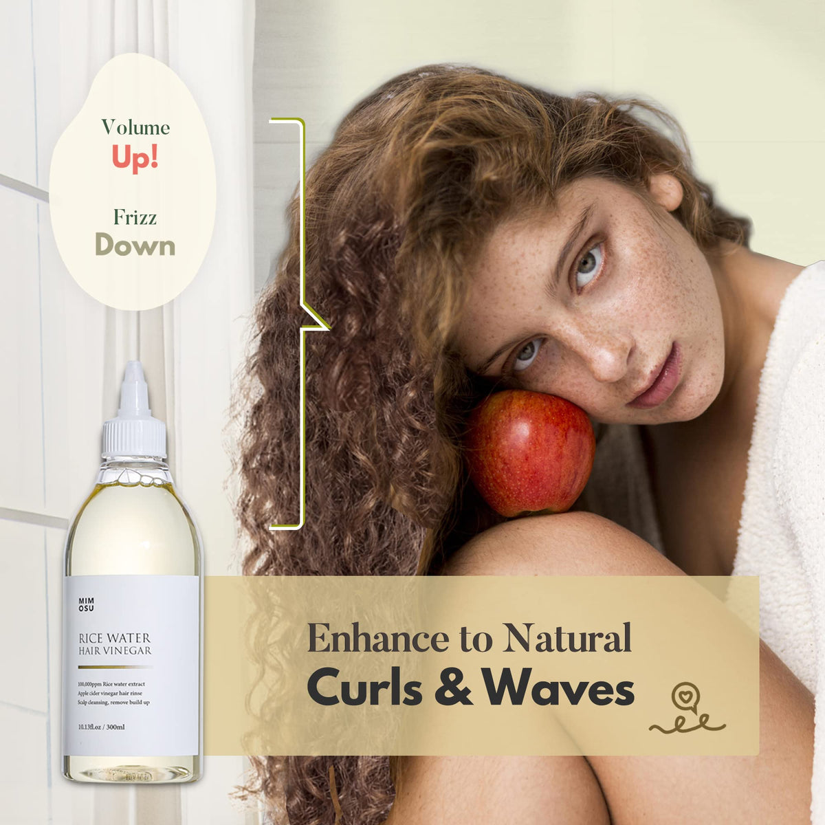 mimosu Apple Cider Vinegar Hair Rinse with Rice Water