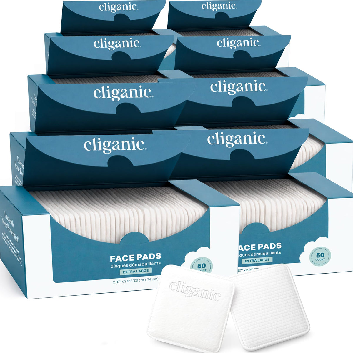 Cliganic 100% Pure Cotton Rounds for Face