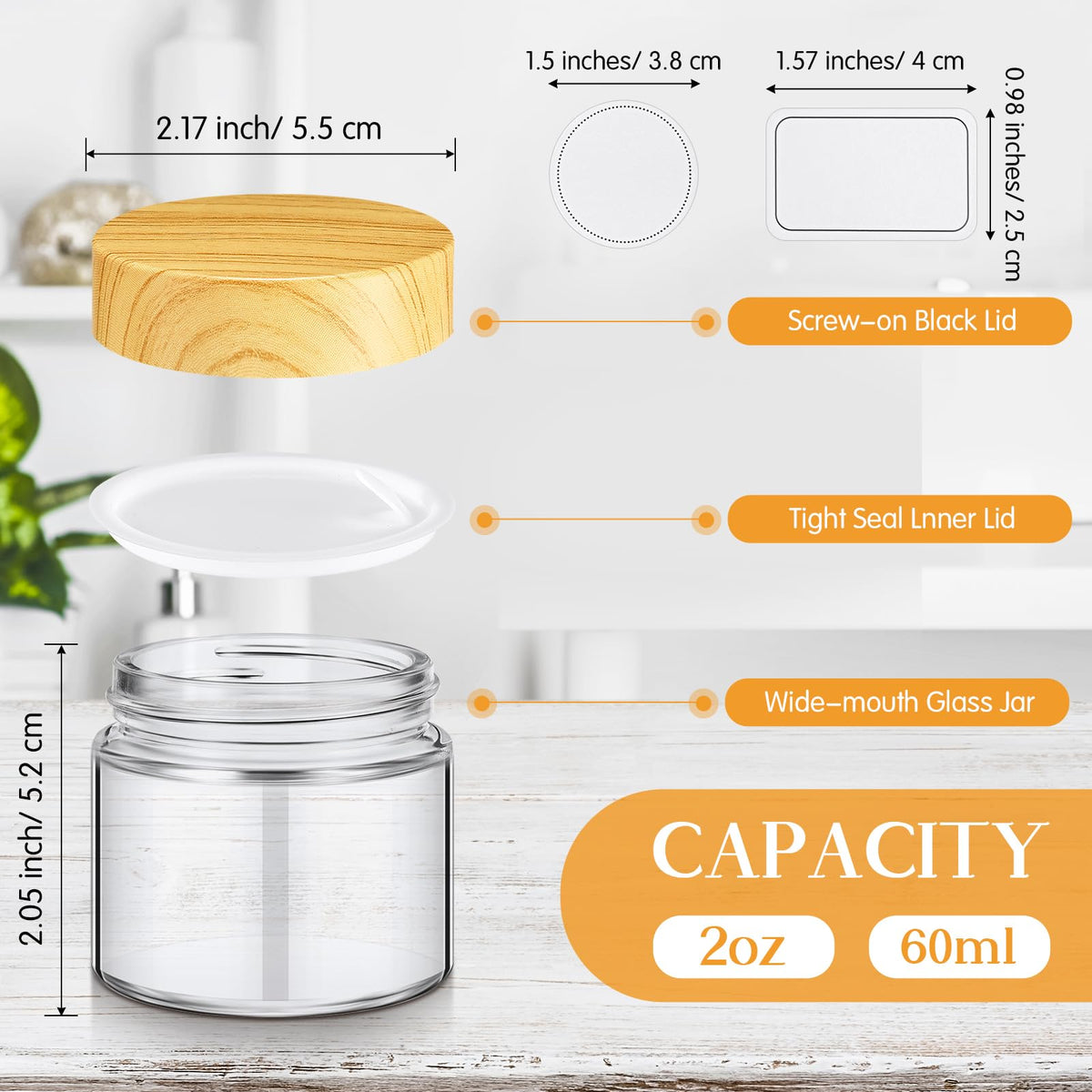 Layhit Glass Jars with Lids, Small Storage Containers