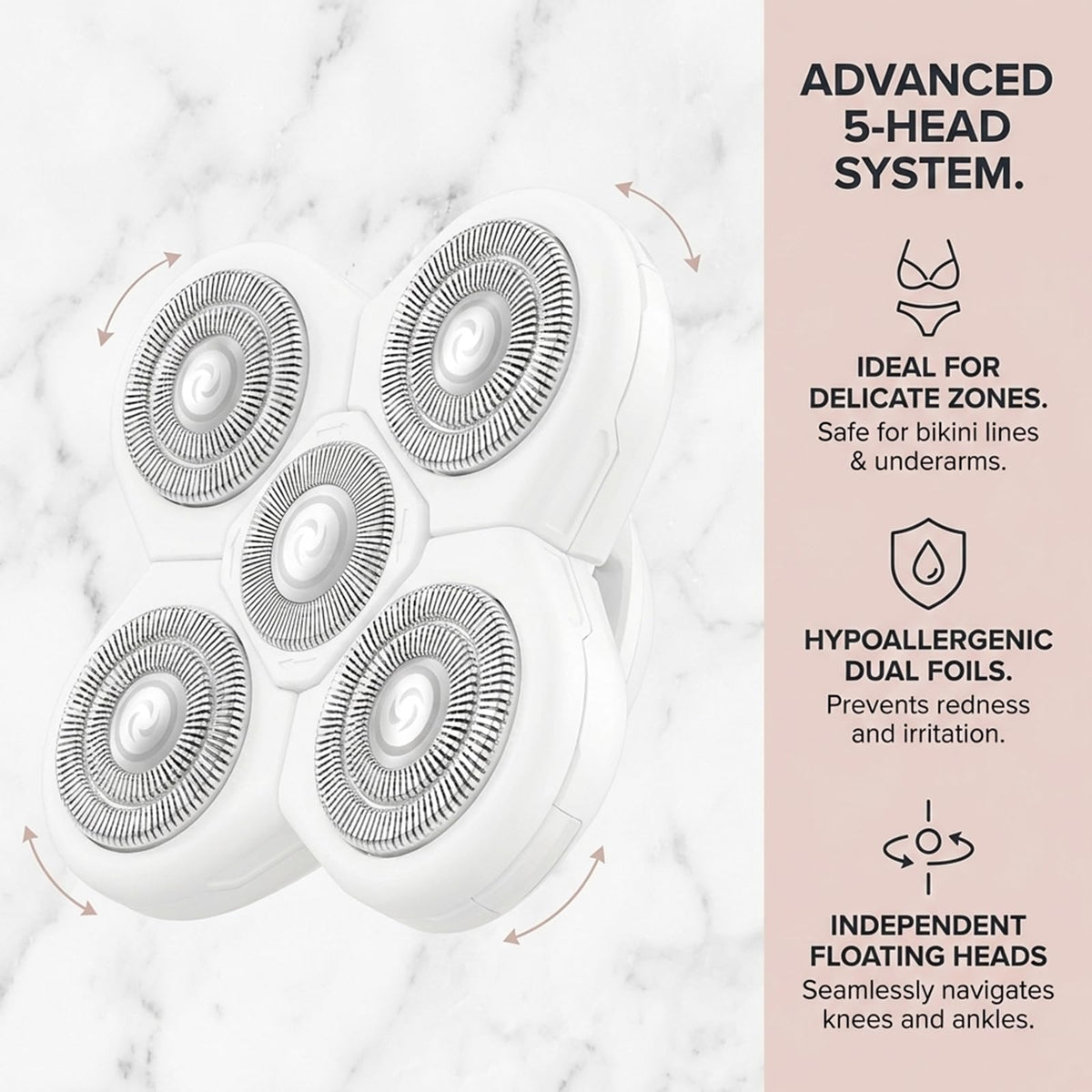 Freebird-Compatible 5-Blade Replacement Blades for Women's Shaver