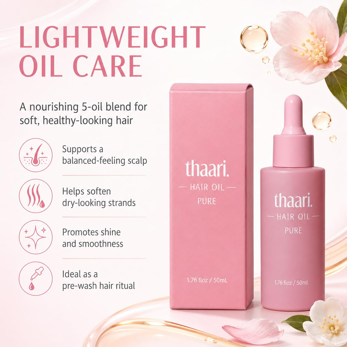 Hair Growth Oil Serum, 1.76 fl oz (50 ml), Nourishing Hair Care