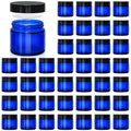 UPBUD Glass Cosmetic Jars with Lids, Wide-Mouth Reusable Containers