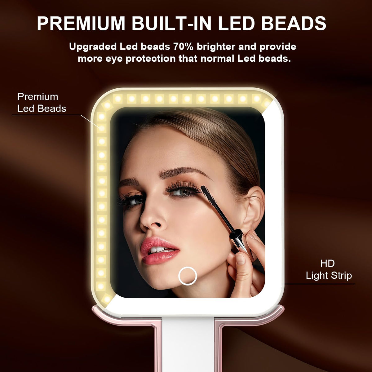 Mocado Lighted Travel Makeup Mirror with 1x/10x Magnification