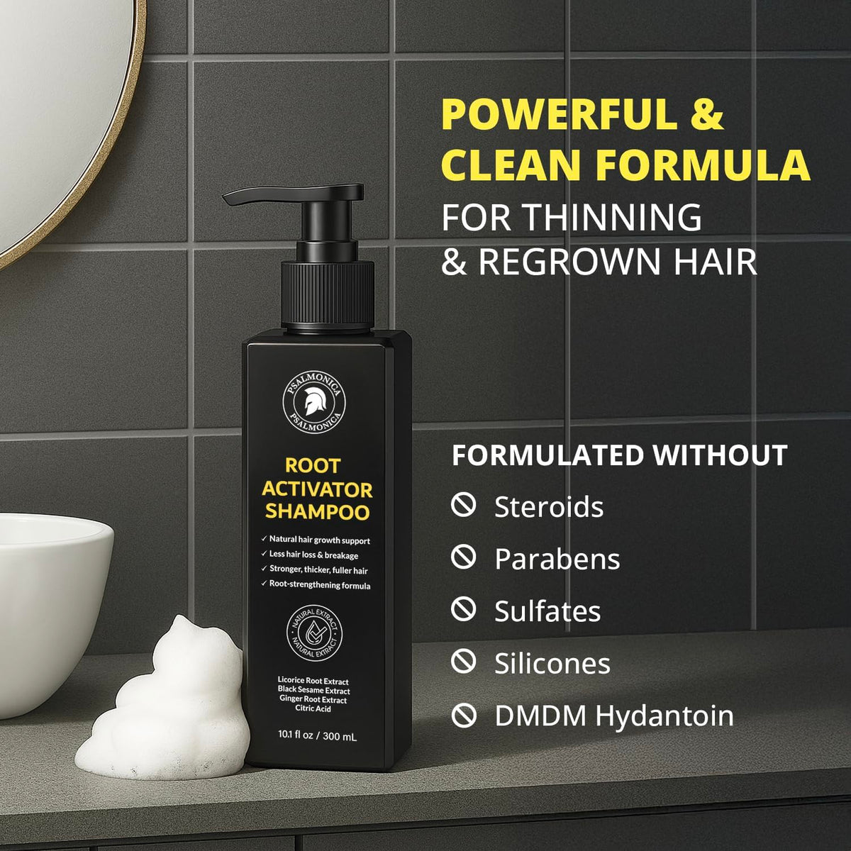Root Activator Shampoo for Men & Women, Hair Growth & Thinning Hair, 10.1 Fl Oz