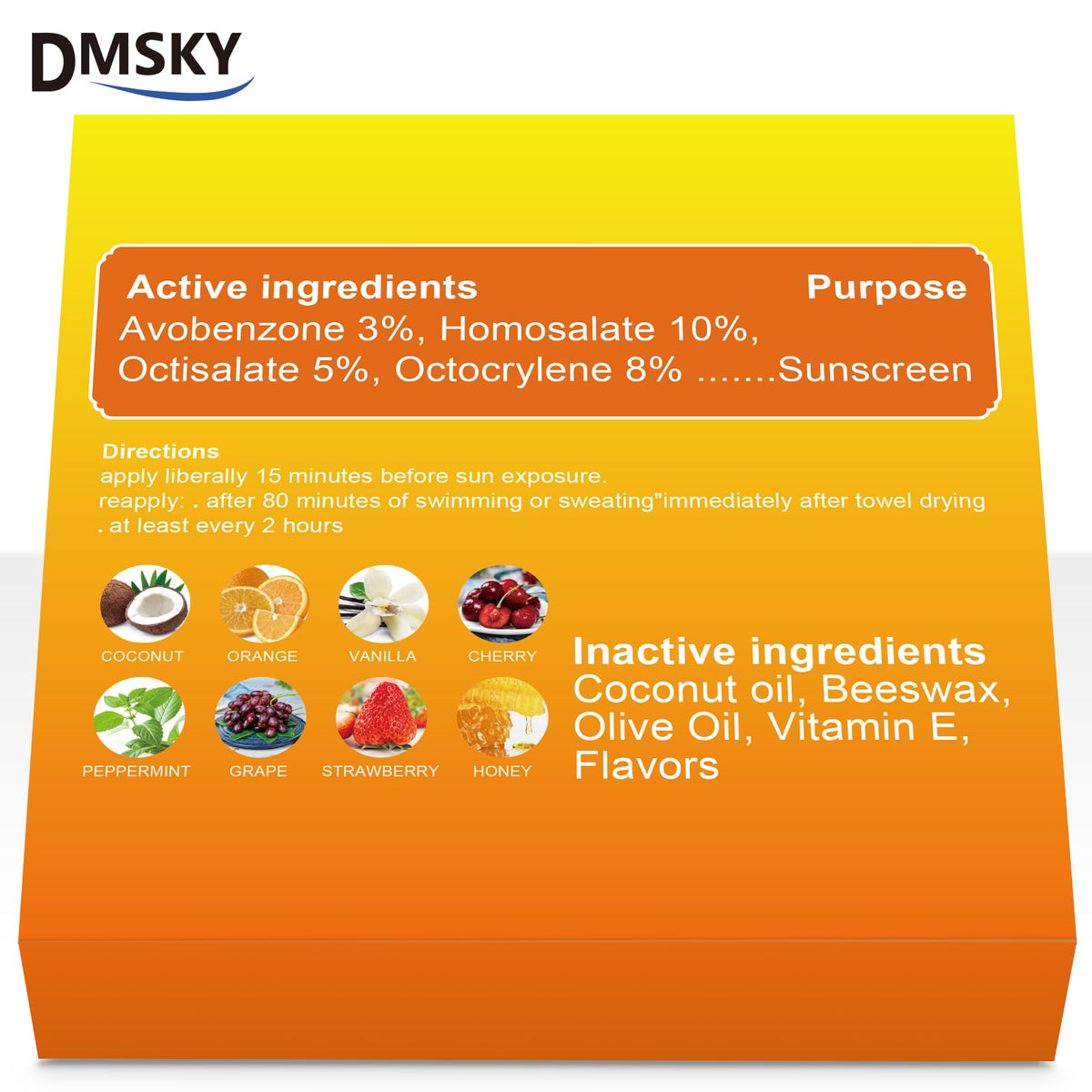 DMSKY SPF 30 Lip Balm with Vitamin E & Coconut Oil