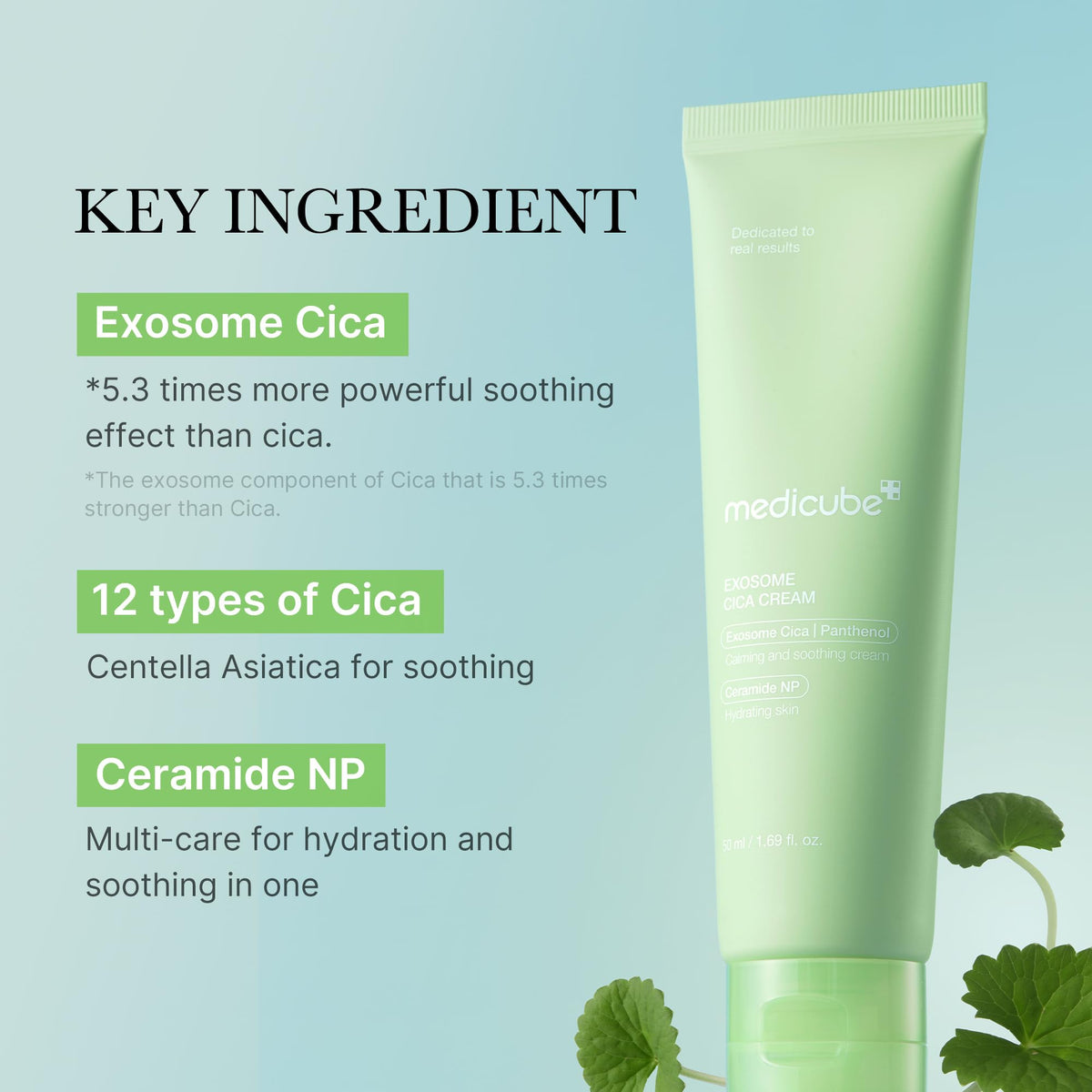 medicube Exosome Cica Tea Tree Cream for Sensitive, Troubled Skin, 1.7 fl oz