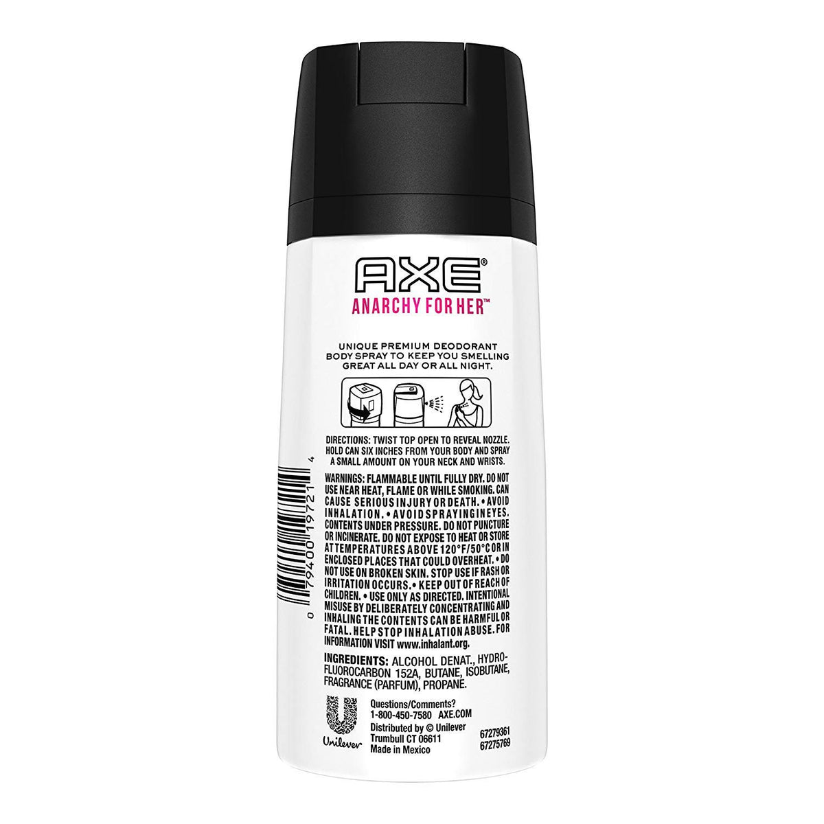 Axe Daily Fragrance Anarchy for Her Body Spray, 4 oz, Pack of 6