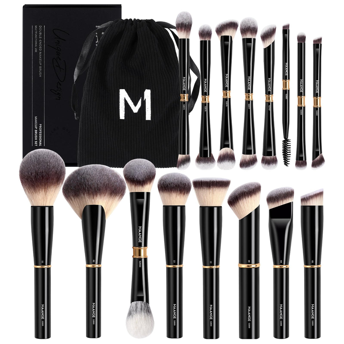 MAANGE Professional Makeup Brush Set with Bag and Gift Box