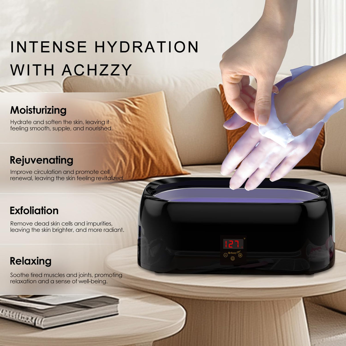 Achzzy 4000ml Paraffin Wax Machine, 200W Warmer with LED Temperature Control
