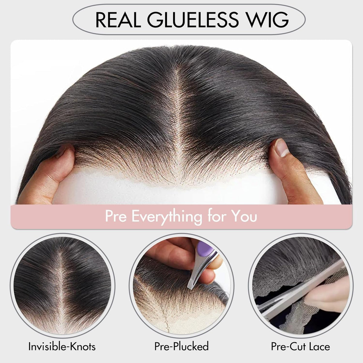 100% Brazilian Human Hair Glueless Pre-Plucked Lace Bob Wig