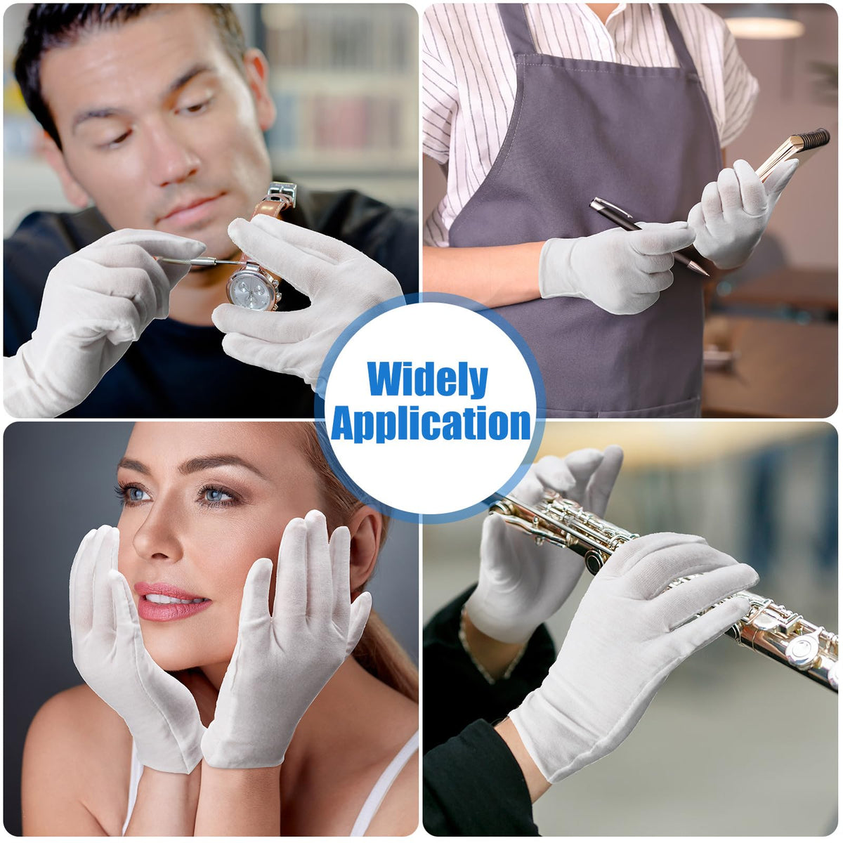 Funtery 240-Piece White Cotton Stretchy Work and Inspection Gloves