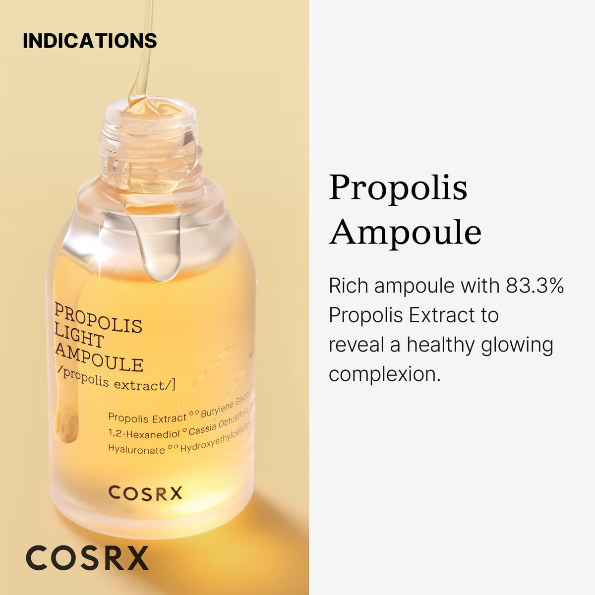 COSRX 73% Propolis Light Ampoule for Sensitive Skin, 1.01 fl oz