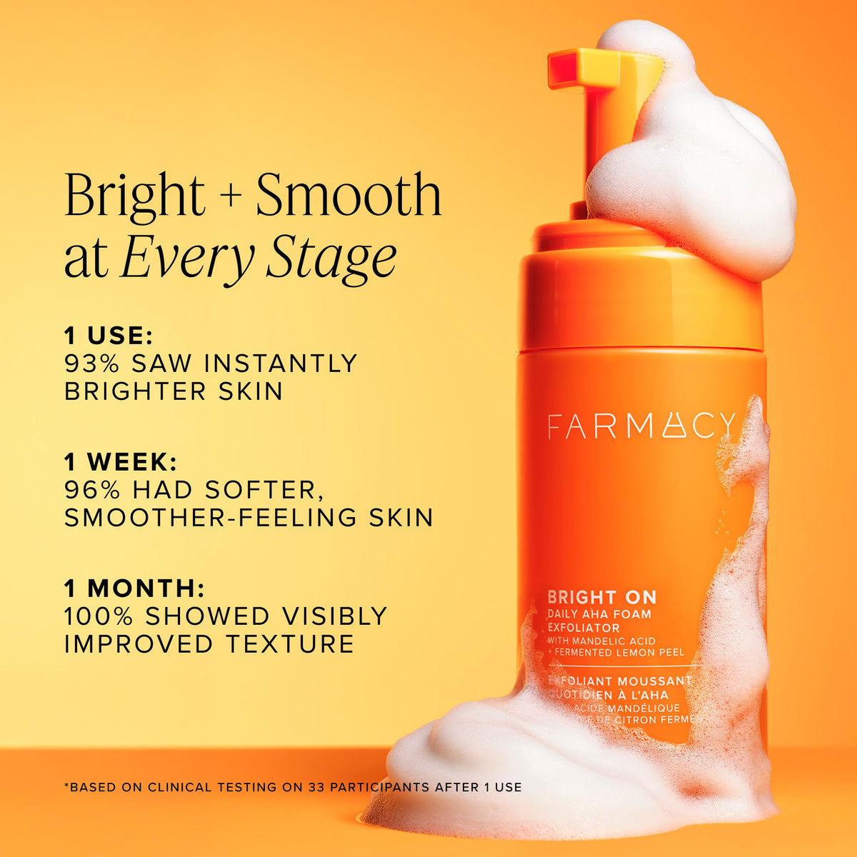 Farmacy Bright On AHA Face Exfoliator with Mandelic Acid, 100ml