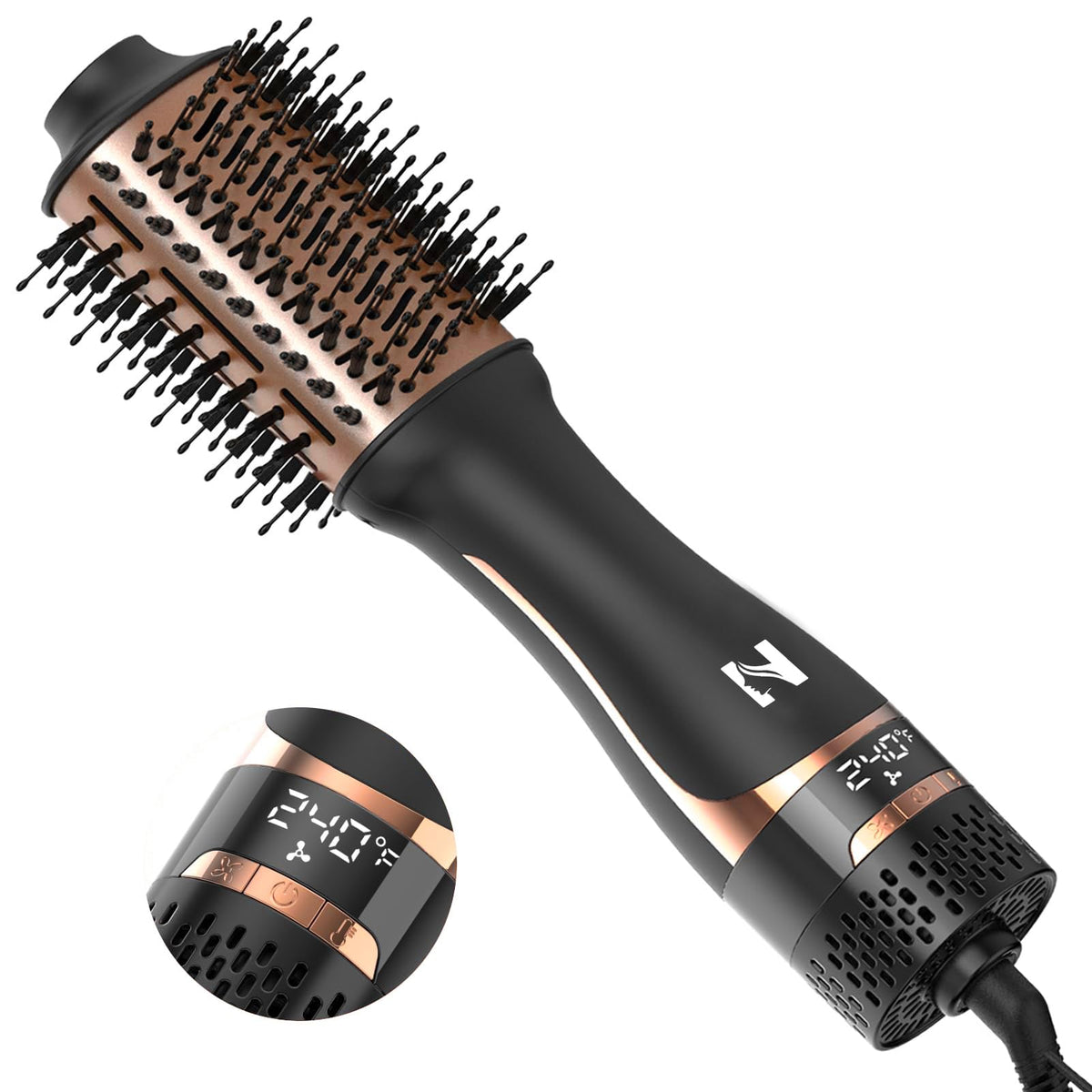Nicebay Hair Dryer Brush Volumizer with Display Screen and Ceramic Barrel