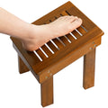 Utoplike Teak Shower Foot Stool with Non-Slip Pads