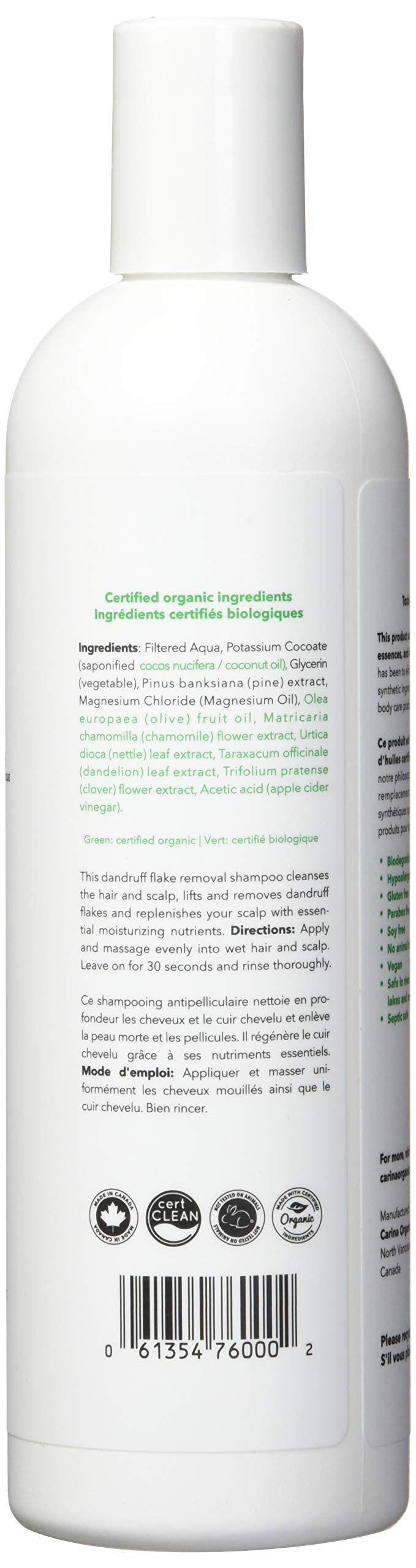 Carina Organics Unscented Dandruff Flake Removal Shampoo